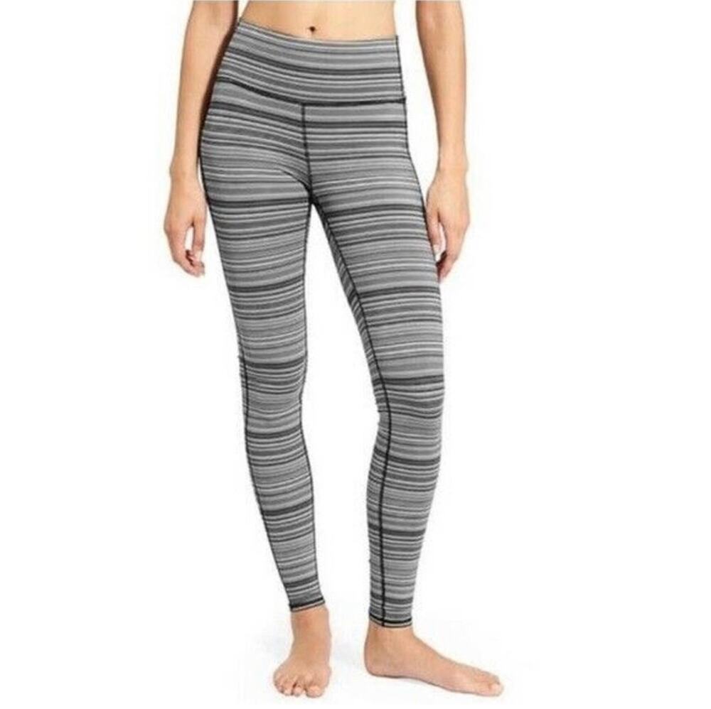 Athleta Leggings Womens XS Gray Black Chaturanga High Rise Athletic Yoga Gym